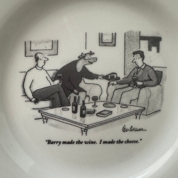 LOT OF 6 THE NEW YORKER CARTOON COMIC WINE THEME PLATES RESTORATION HARDWARE - Picture 12 of 16